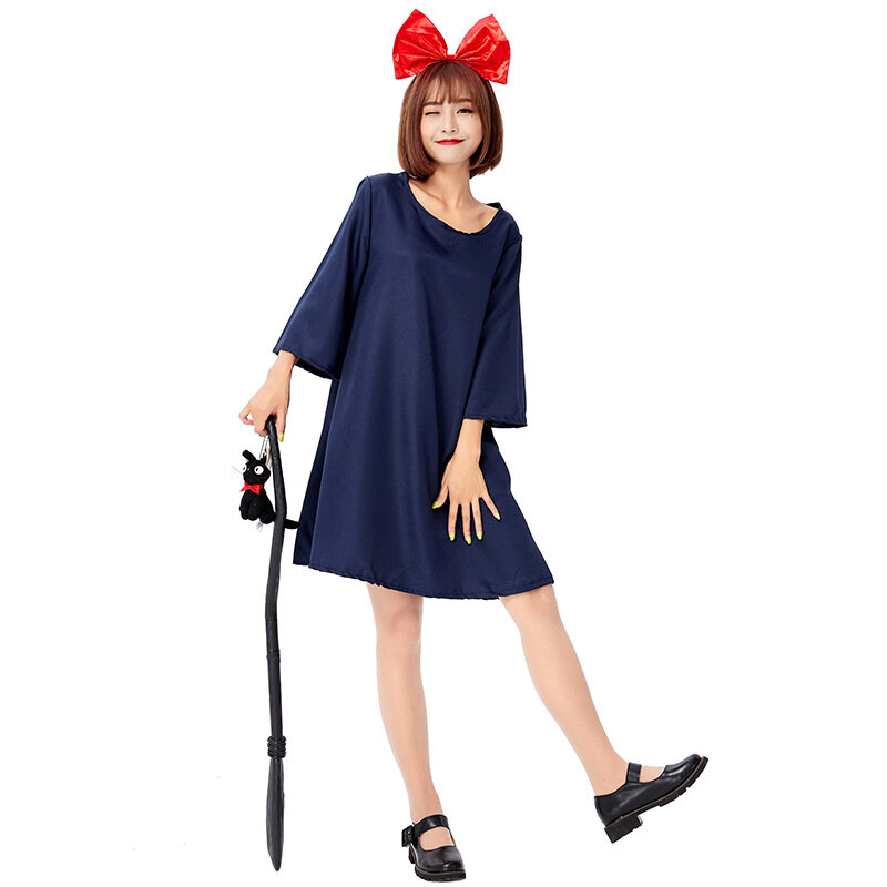 Dịch vụ giao hàng phù thủy nhật bản trang phục hóa trang kiki, trang phục phù thủy halloween nhỏ đơn giản cho người lớn