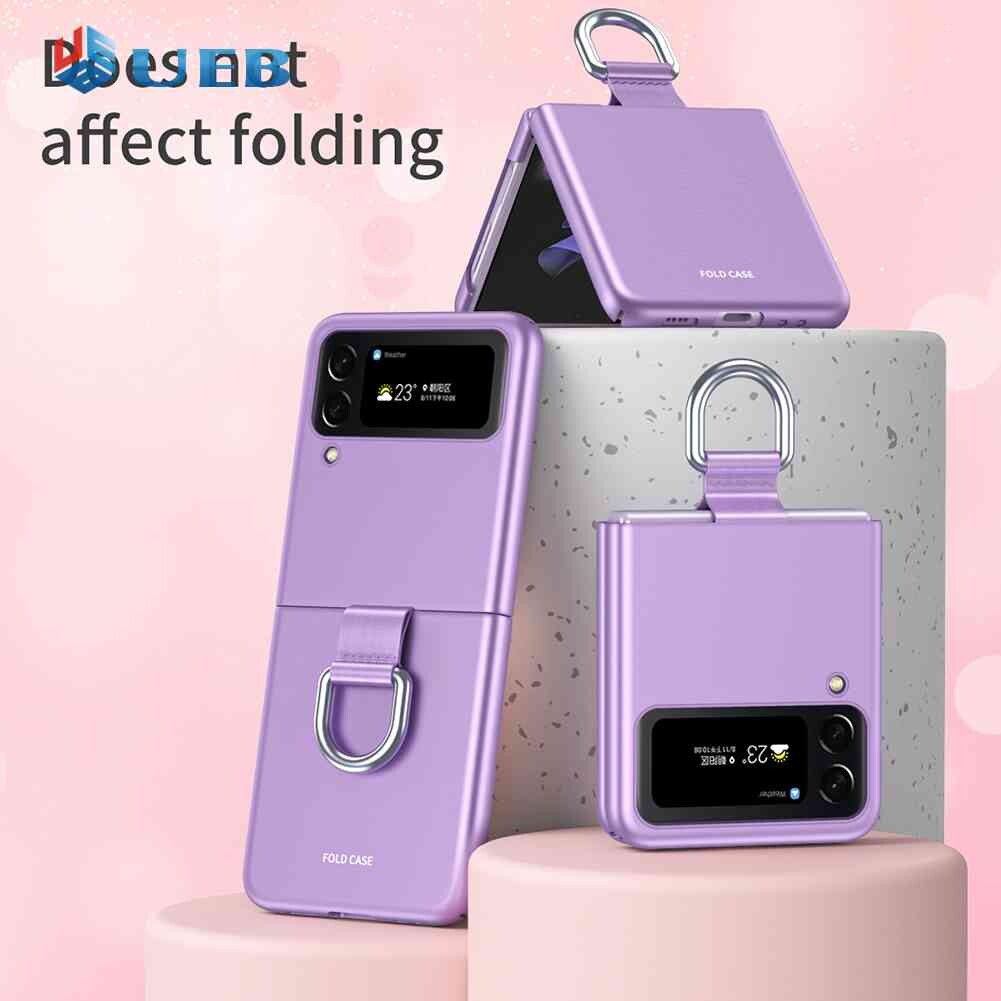 Vỏ bảo vệ lưng pc siêu mỏng ốp lưng nhựa chống sốc bao gồm toàn bộ ốp lưng phụ tùng thay thế có vòng cho sam/sung galaxy z flip4 5g