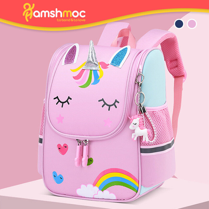 Hamshmoc hoạt hình dễ thương Trẻ Em Ba lô nhỏ Nước Chịu Mài Mòn Thoáng Khí túi đi học trẻ em dung tích lớn Cột Sống Bảo Vệ Thích Hợp Cho Vườn Ươm Lớp 1 Trẻ Em