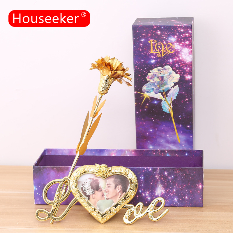 Houseeker hoa cẩm chướng giả vàng 24k quà tặng ngày của mẹ hoa lá mô phỏng hoa cẩm chướng trang trí nhà cửa quà tặng cho mẹ