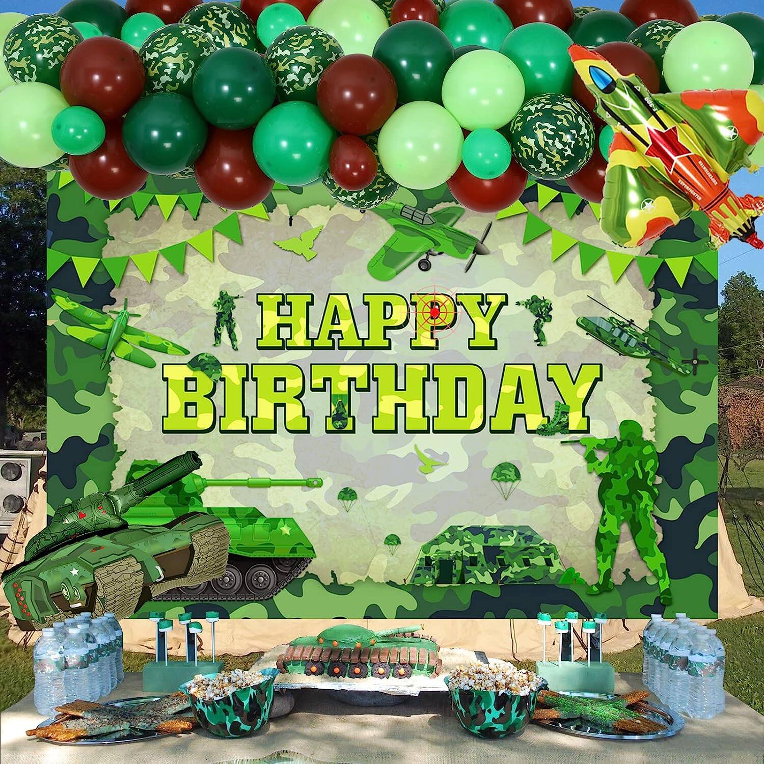 Camouflage Balloon Arch for Army Birthday Party Decorations, Green Brown  Balloon Garland Kit for Military Camo Army Theme Party, Camo Balloon Arch  for