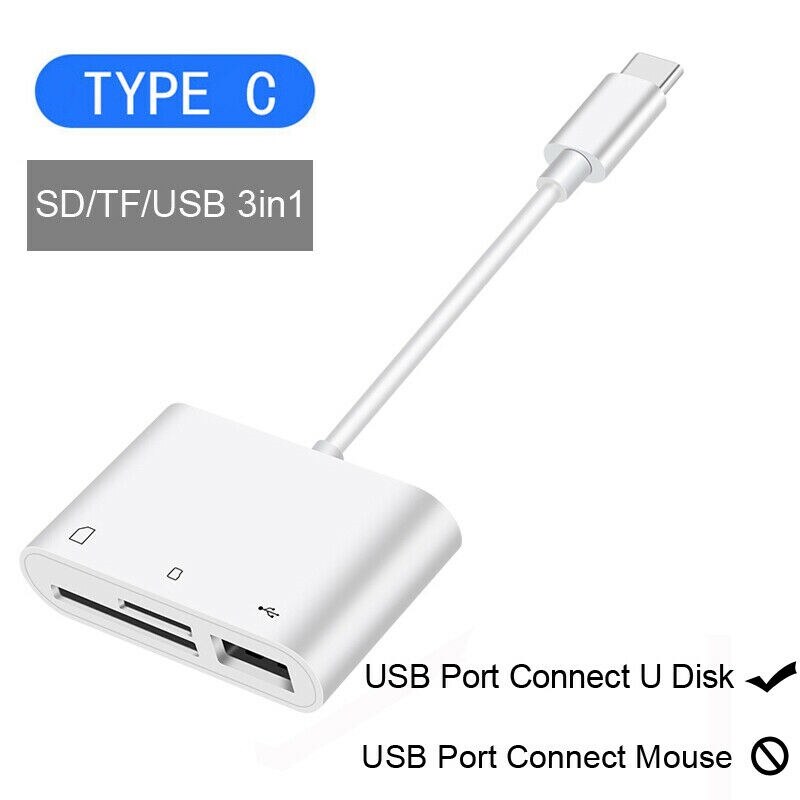 hot Type C OTG Adapter SD TF Card Reader USB Camera Connection Kit For