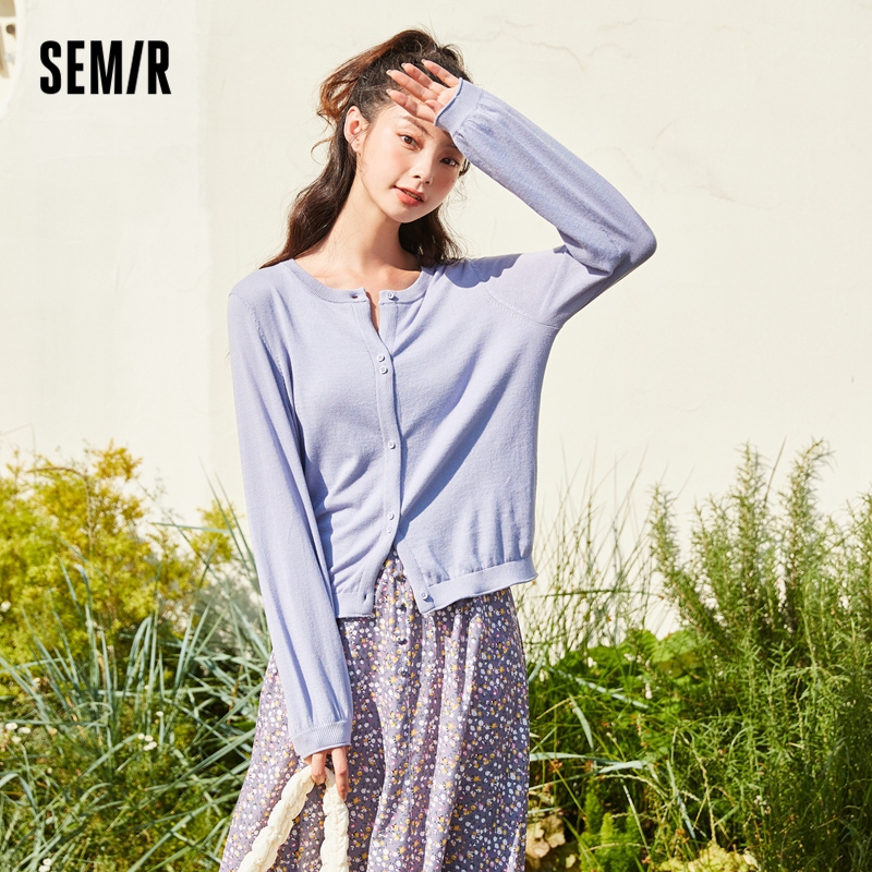 Semir Áo Cardigan Áo Len Dài Tay Dệt Kim Mỏng Cho Nữ Trang Phục Bên Trong Kháng Khuẩn Công Nghệ Màu Đen Mới Mùa Thu 2022 Cho Nữ