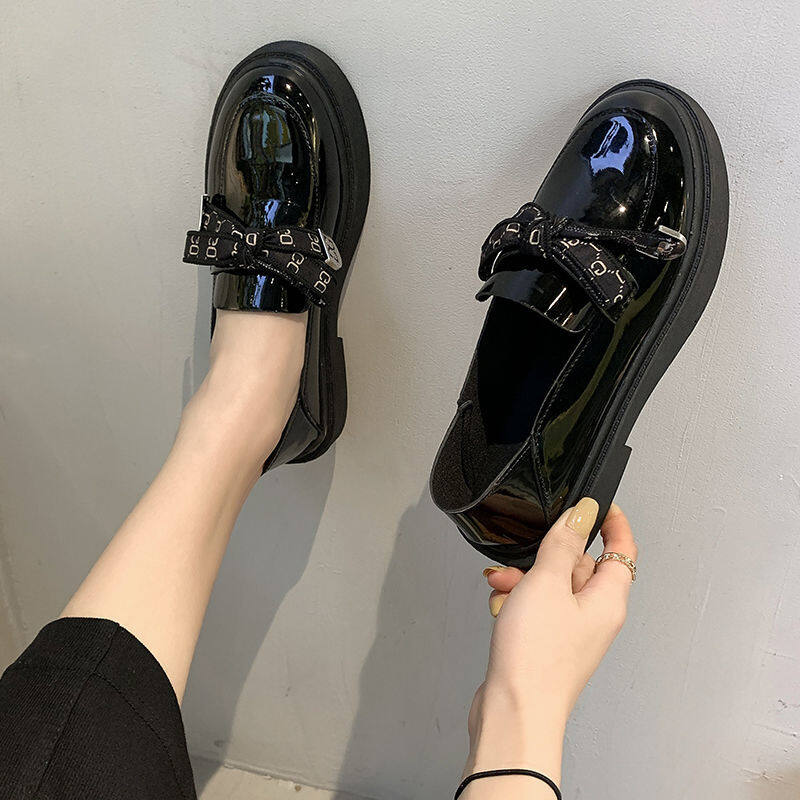 Giày Da Nữ Nhỏ, Giày Nữ JK Bow Phong Cách Nhật Bản Mới Mùa Hè 2021 Giày Đơn Phù Hợp Với Tất Cả Sinh Viên Thời Trang Hàn Quốc