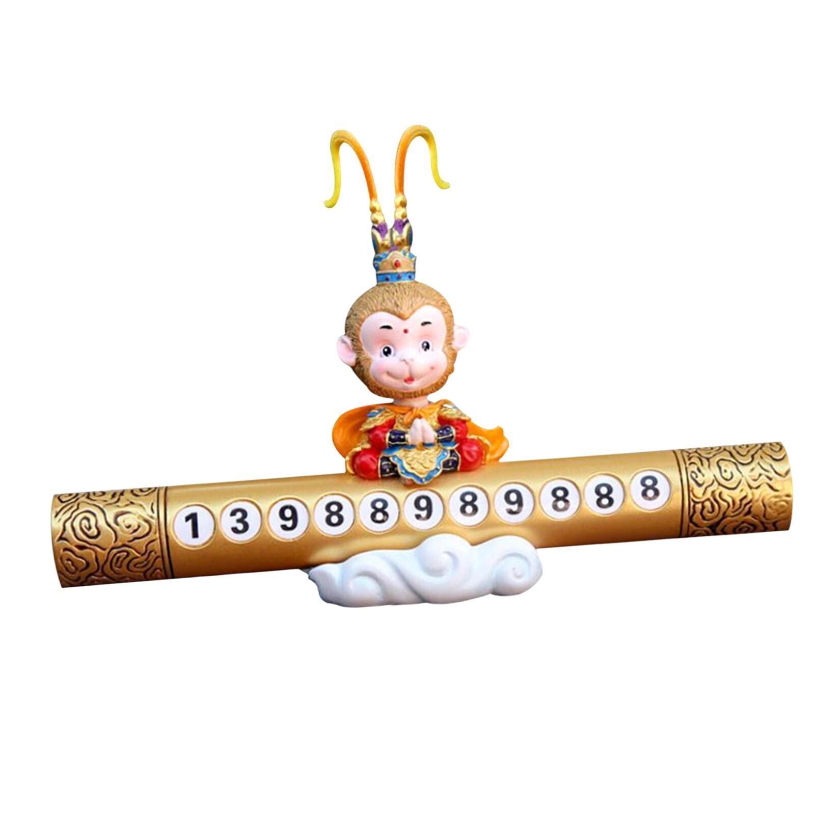 Car Parking Number Plate Small Monkey Ornament Parking Phone Number Plate
