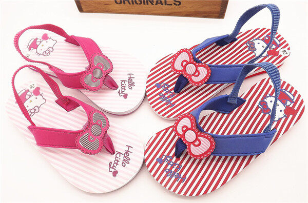 Sanitkun Wisebaby สาวน่ารักรองเท้าแตะ Flip Flop Slip บนสำหรับเด็กวัยหัดเดิน Little Girls Sando รองเท้า22-27