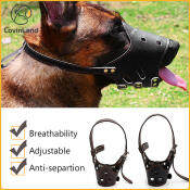 Breathable Leather Dog Muzzle - Anti Bark, Bite, Chew