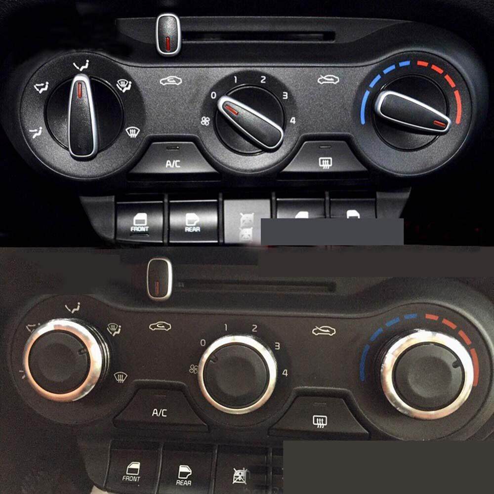 3 cái/bộ cho KIA soluto/pegas Núm vặn điều hòa không khí trang trí công tắc phụ kiện nội thất ô tô-đ