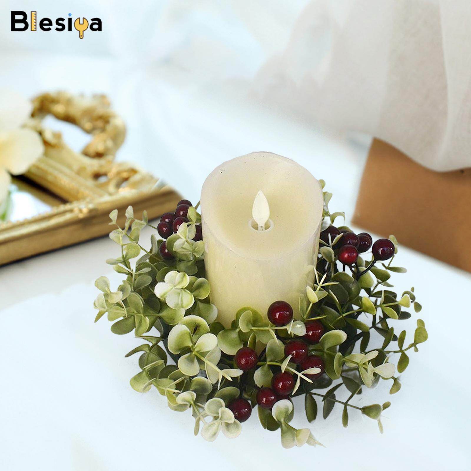 Blesiya Vòng Nến Hình Trụ Vòng Hoa Đồ Trang Trí Để Bàn Cho Cửa Đám Cưới Ngày Lễ