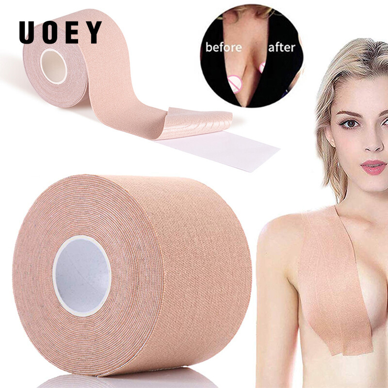 UOEY Áo Ngực Dính Thoải Mái Bán Chạy Gợi Cảm Puh Up Bra Vỏ Bọc Nipplee Vô Hình Cơ Thể Băng Dán Nâng Ngực Không Viền Đồ Lót Dính Silicon Không Dây 5Cm * 5M