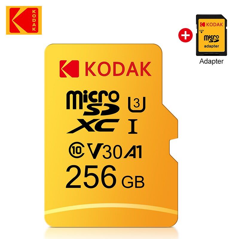 Kodak thẻ Micro SD U3 V30 256GB 128GB SDXC Thẻ nhớ Flash C10 U3 4K HD