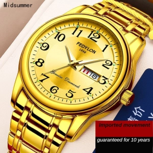 ภาพหน้าปกสินค้านาฬิกาผู้ชายสวิสกลไกอัตโนมัติ,นาฬิกากันน้ำเรืองแสงแนวธุรกิจมีปฏิทินคู่ ที่เกี่ยวข้อง