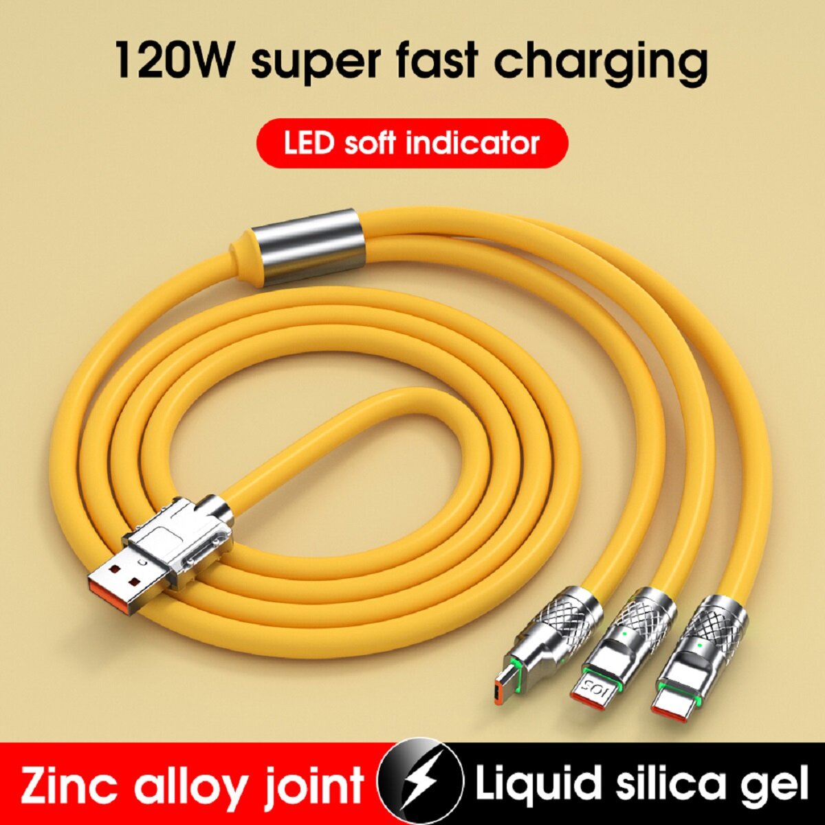 120w siêu nhanh cáp sạc 3 trong 1 120w dây sạc nhanh cho iphone huawei micro usb loại c cáp sạc đa cổng usb nhiều dây sạc usb