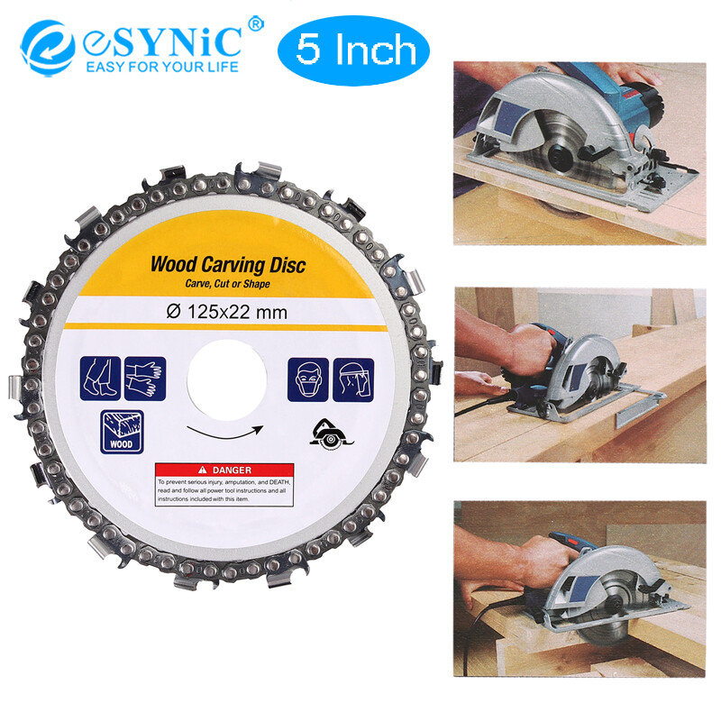 Esynic 5inch 125mm 14 răng máy mài góc cắt gỗ đĩa cưa xích cho máy mài góc 22mm arbor