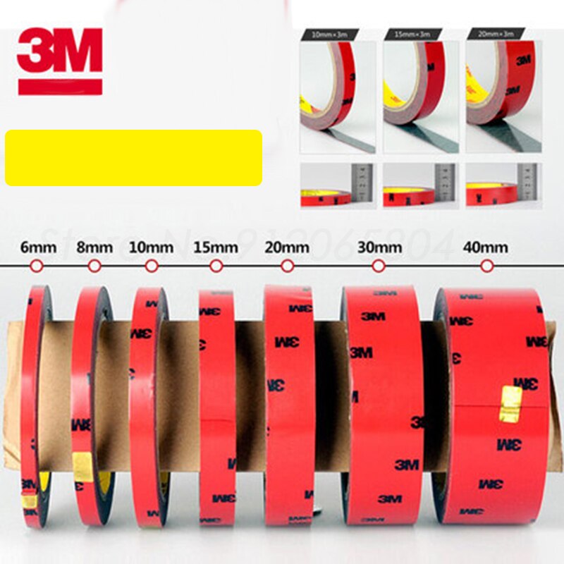 3M VHB Heavy Duty Mounting Strong Double Sided Tape Adhesive Acrylic Foam Anti-Temperature Waterproof Home For Car 0.8MM Office