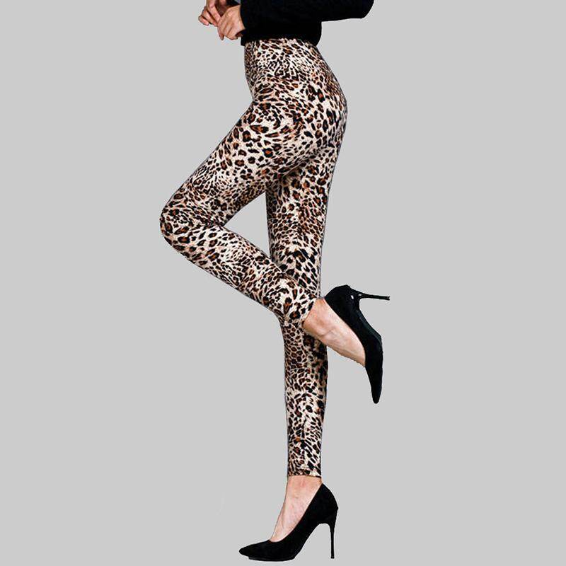 Quần Legging Nữ Họa Tiết Da Báo Beautyer Quần Co Giãn Cạp Cao Quần Bó Thường Ngày