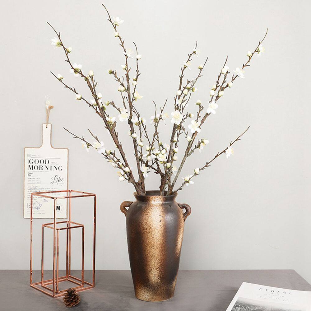 Mezcj hoa giả cành mận trang trí nhà cửa bằng lụa 54cm đồ trang trí bàn tiệc cưới hoa giả cành mận trang trí nhà cửa hoa mận bossom
