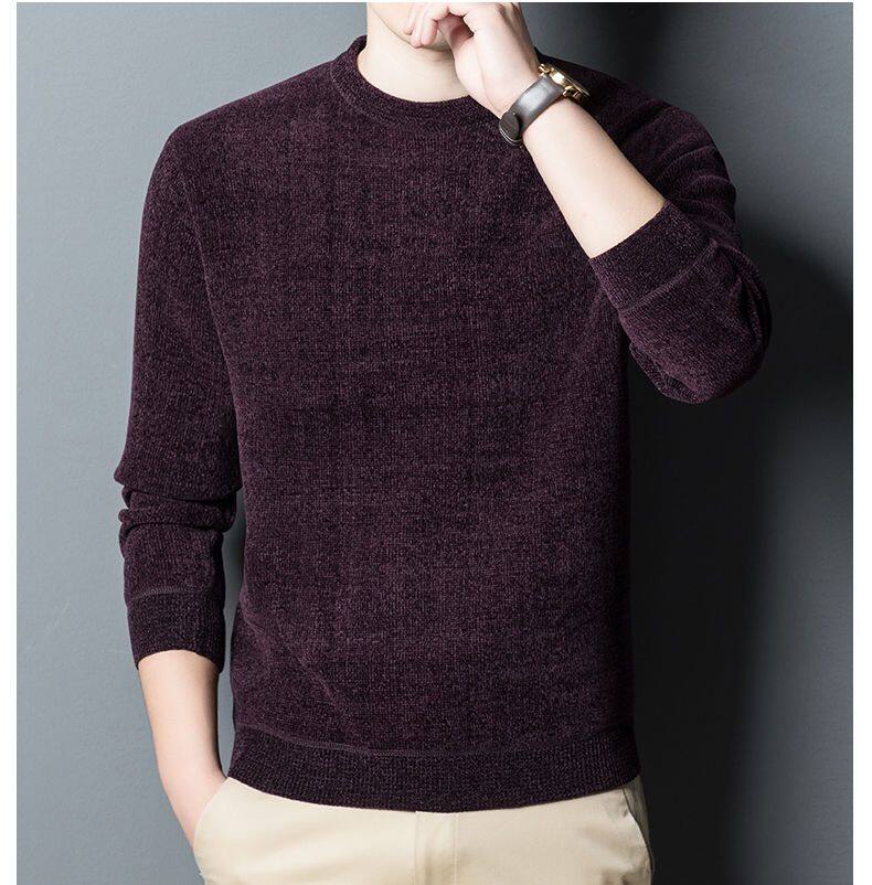 Men's Pullover Sweater Round Neck Thermal Thick Knitwear Casual_voghion.com