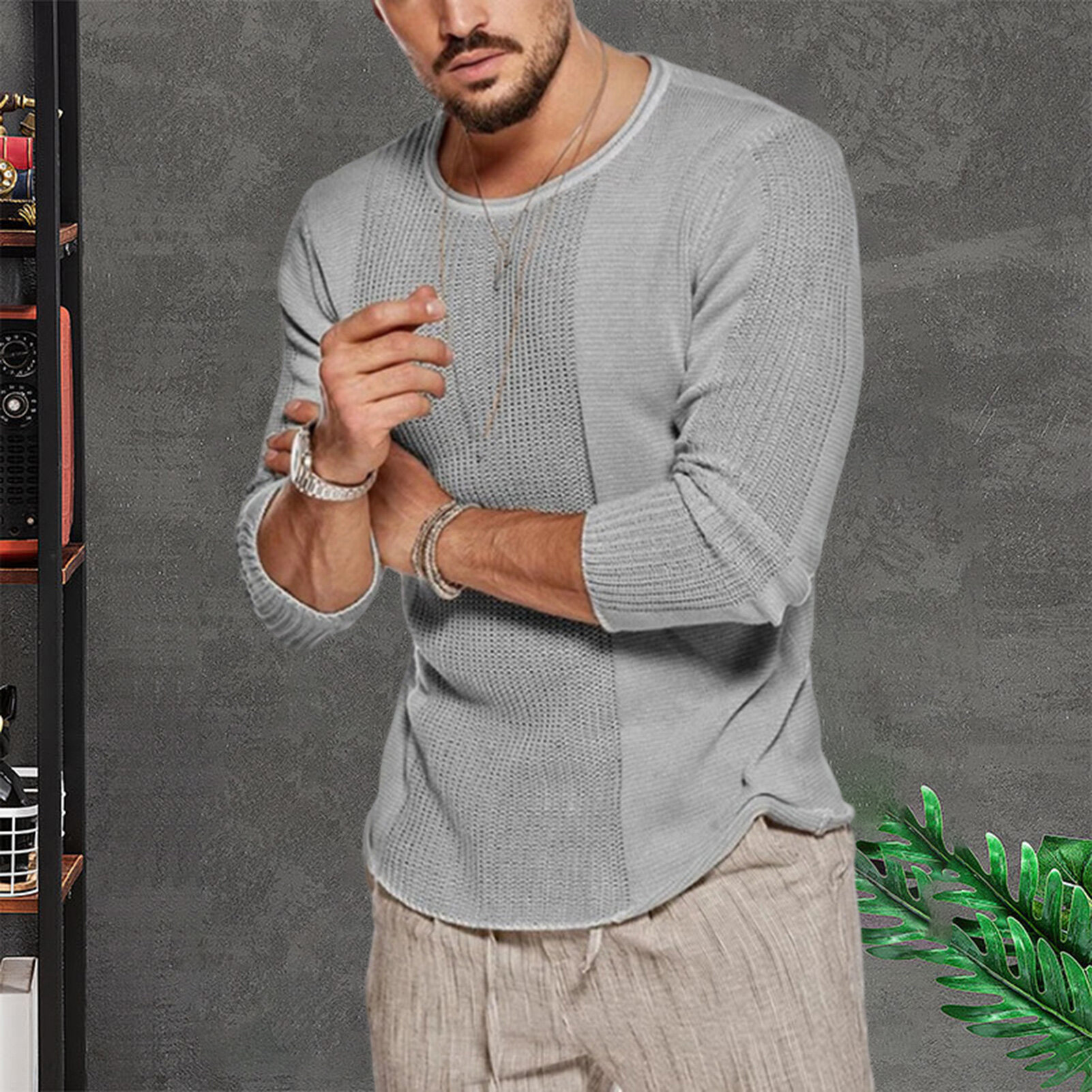 Men's Sweater Round Neck Knitted Pullover For Autumn And Winter_voghion.com