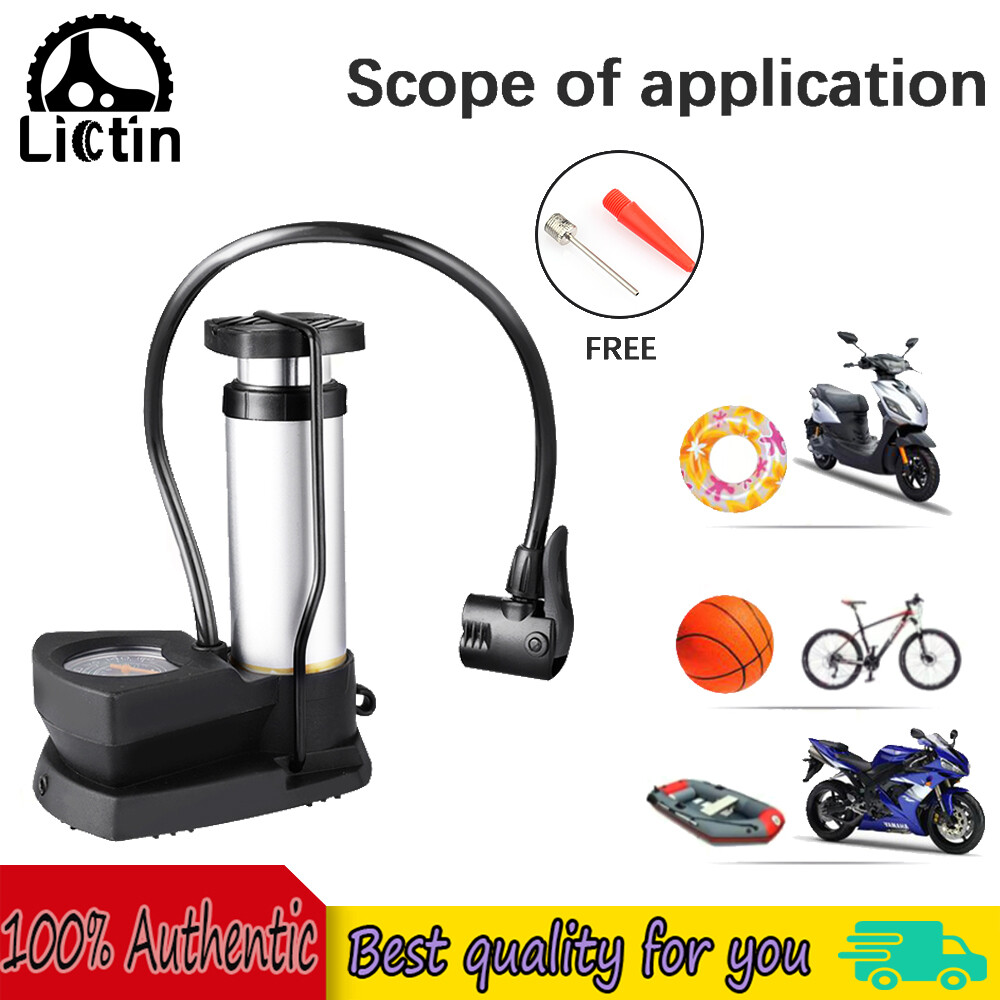 Lictin bơm hơi bàn đạp mini bơm mini cầm tay áp suất cao bơm điện xe đạp xe máy thích hợp cho cốp xe, dễ mang theo và dự phòng