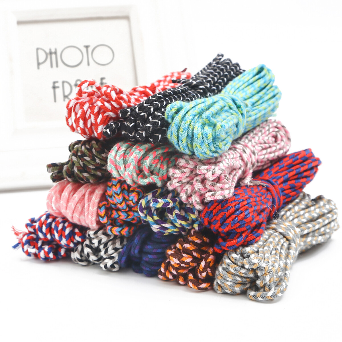 5 m/cuộn dây bện cotton thủ công polyester nhiều màu 3.5mm dây thừng xoắn dây macrame thủ công để tự làm vòng tay vòng cổ trang trí nội thất phụ kiện đóng gói thủ công