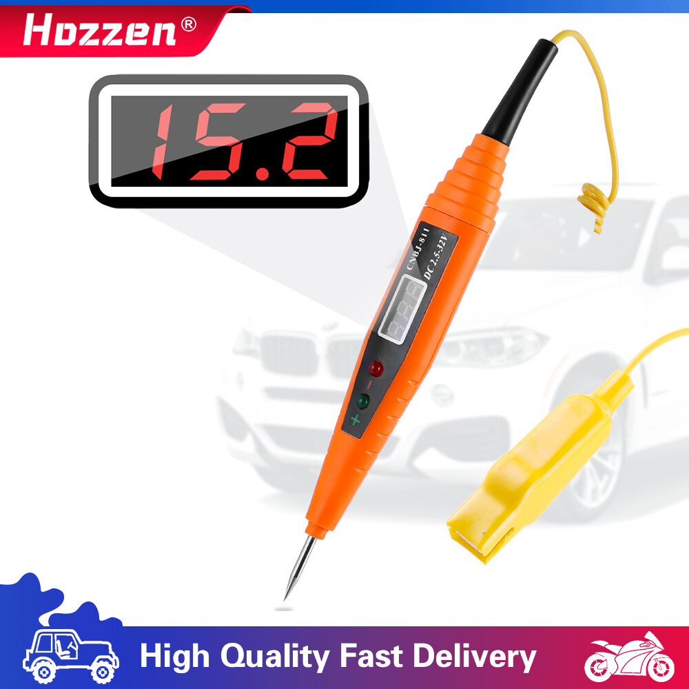 Hozzen bút kiểm tra màn hình kỹ thuật số sửa chữa mạch xe hơi bút kiểm tra cảm ứng đường dây 12v 24v bút kiểm tra xe hơi đèn kiểm tra màu đỏ lưới