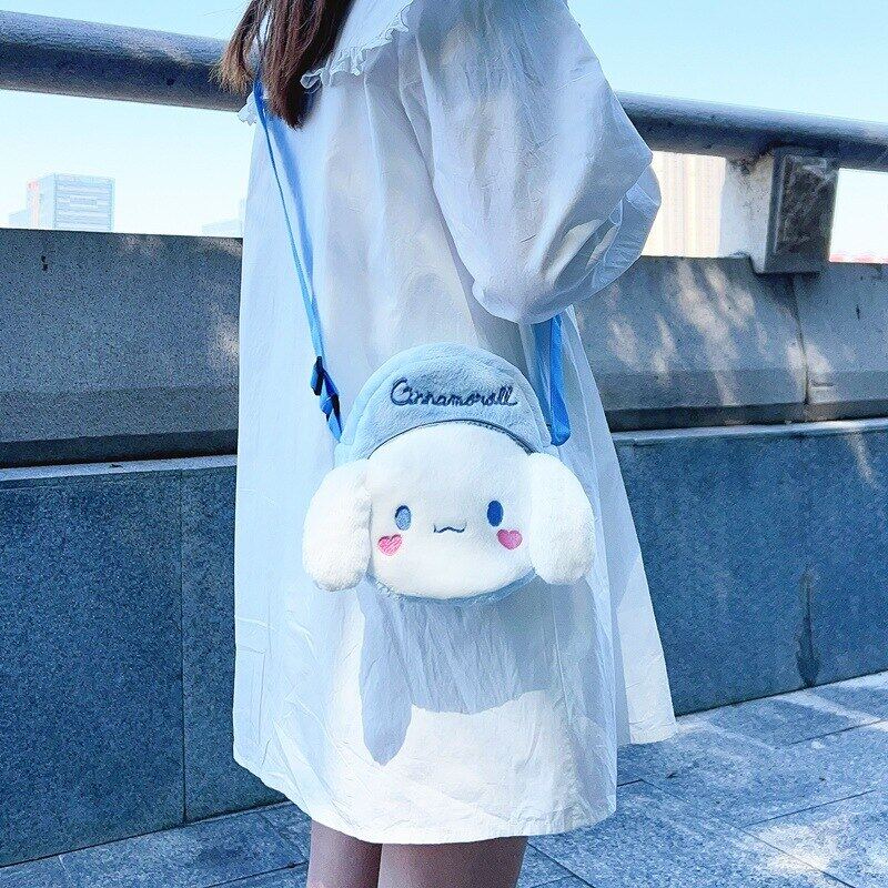 Cute Cinnamoroll Plush Messenger Bag Lolita One Shoulder Mini Cell Phone
