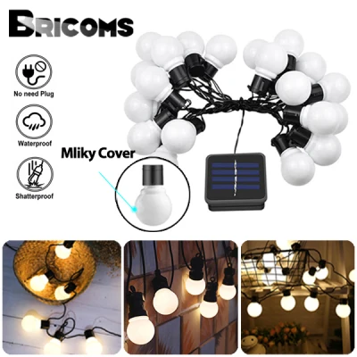[BRICOMS]2021 Christmas Decorations Solar String Lights LED Outdoor,Solar Fairy String Lights,IP65 Waterproof Garden Bulb String Lights with 8 Modes Lighting for Party Garden Yard Balcony Christmas decorations (1)