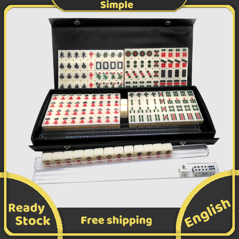 Mini Mahjong Board Game Bảng Mạt Chược Mini Túi Du Lịch Trò Chơi Hộp Nhựa PVC Bộ Trung Quốc Trò Chơi Du Lịch Tiệc Tùng Gia Đình