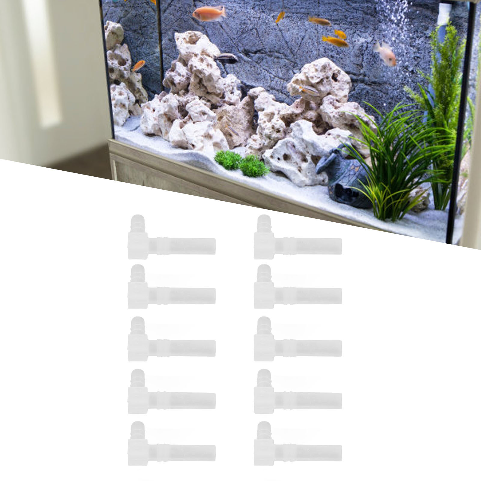 Đầu nối ống 10pcs khuỷu tay khớp ngạnh 90 độ giảm cho bể cá