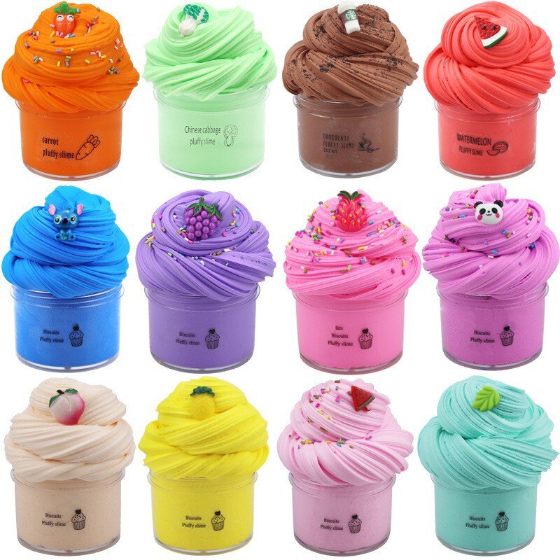60Ml Lông Tơ Bơ Chất Nhờn Quả Chất Nhờn Siêu Mềm Co Giãn Không Dính Tự Làm Bùn Đất Sét Đồ Chơi Quà Tặng Cho Bé Gái Bé Trai phụ Gia Tiếp Liệu Đồ Chơi