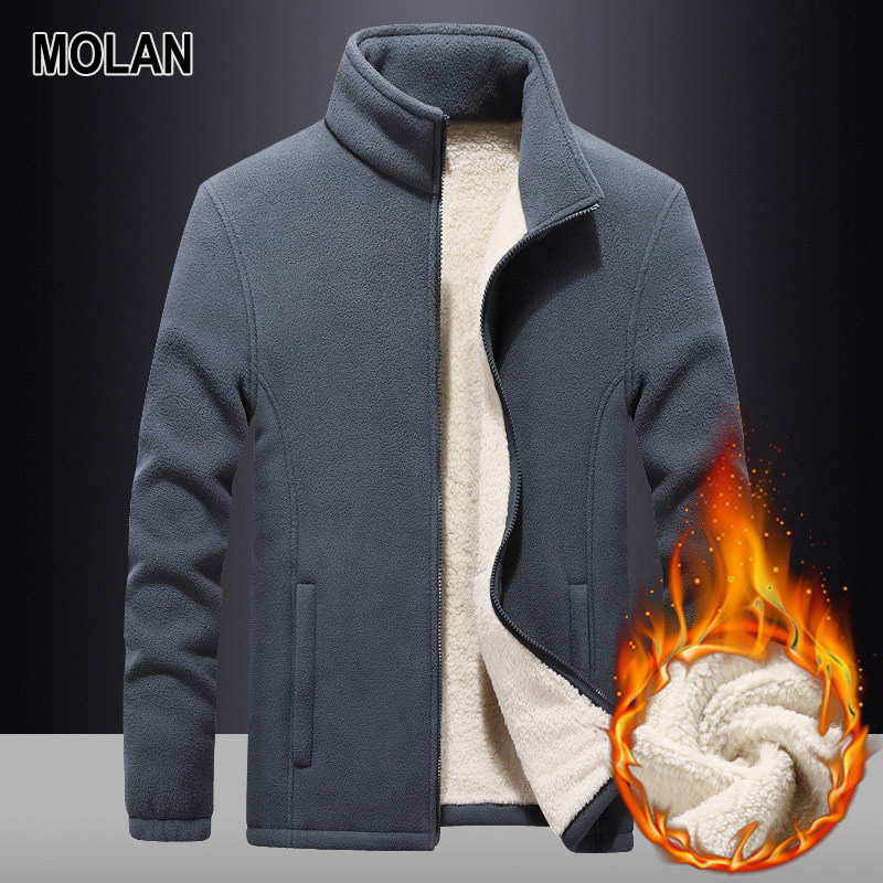 MOLAN lamb fleece large size outdoor fleece sweater Plus size plus size men's fleece thick coat
