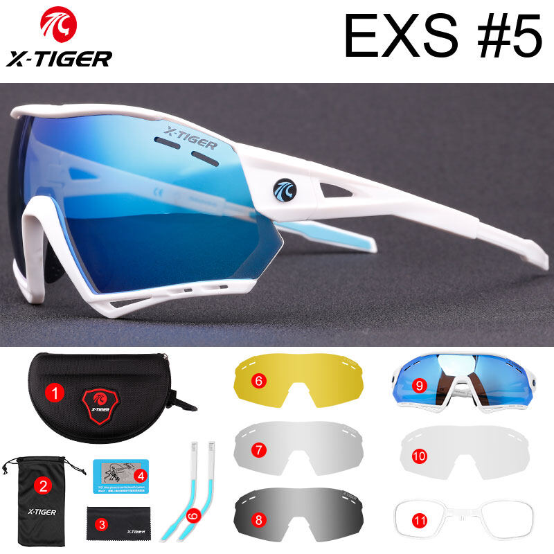 X-TIGER Kính Râm Đi Xe Đạp Thể Thao Phân Cực 5 Trong 1 Mới Chạy Câu Cá Chạy Kính Lái Xe Golf