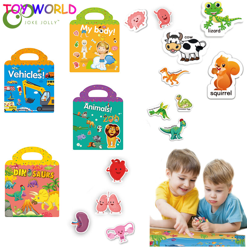 Miếng Dán Cảnh Nhận Thức Học Tập Đại Dương Côn Trùng Động Vật Vui Nhộn Hoạt Hình, Ăn Mặc Sách Dán Tay Tự Làm Đồ Chơi Giáo Dục Cho Trẻ Em