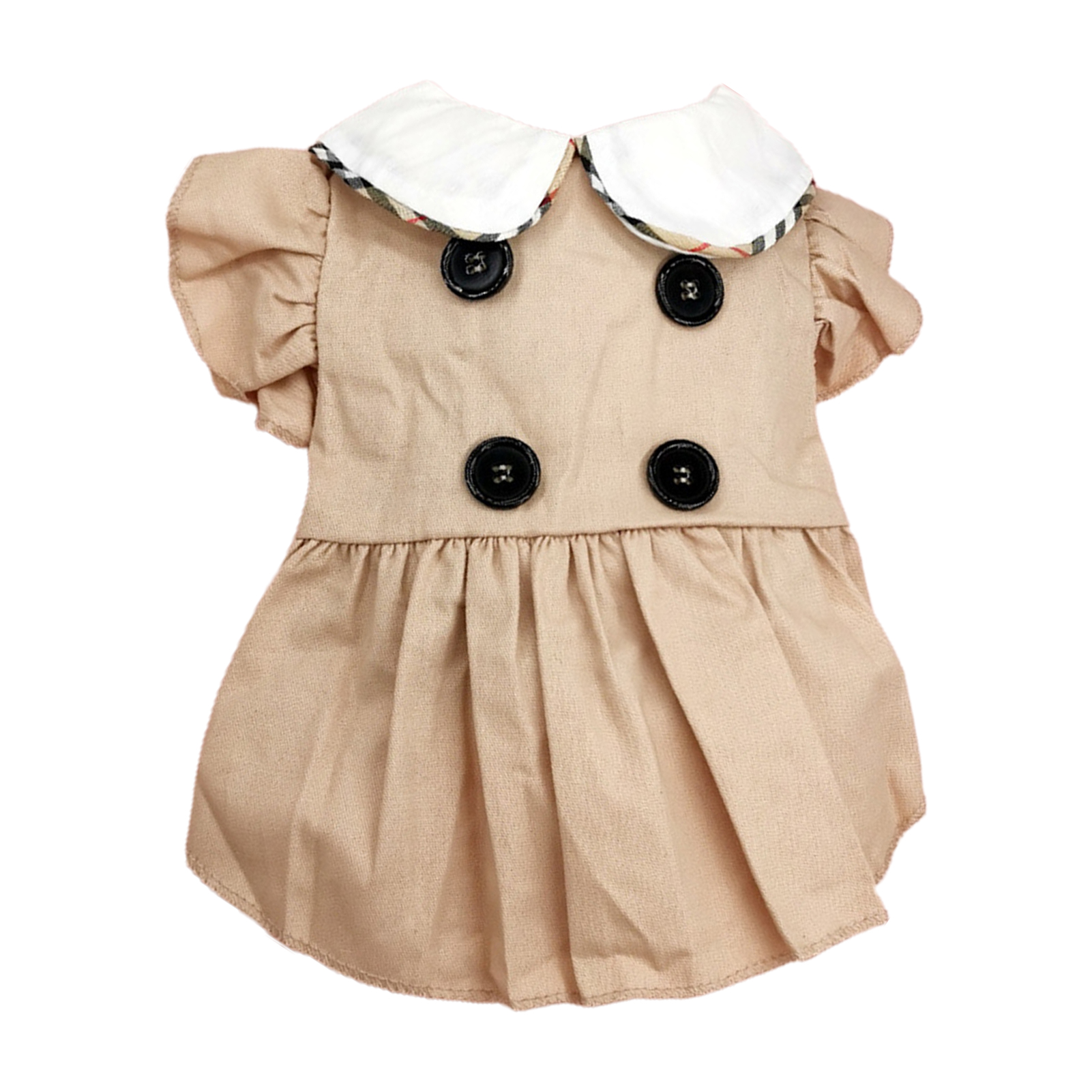 WISTIC Pet Dress Doll Collar Flying Sleeves Buttons Decor Pleated Thin Spring Autumn Small Dog Puppy Cat Clothes for Photograph Pet Apparel Flying