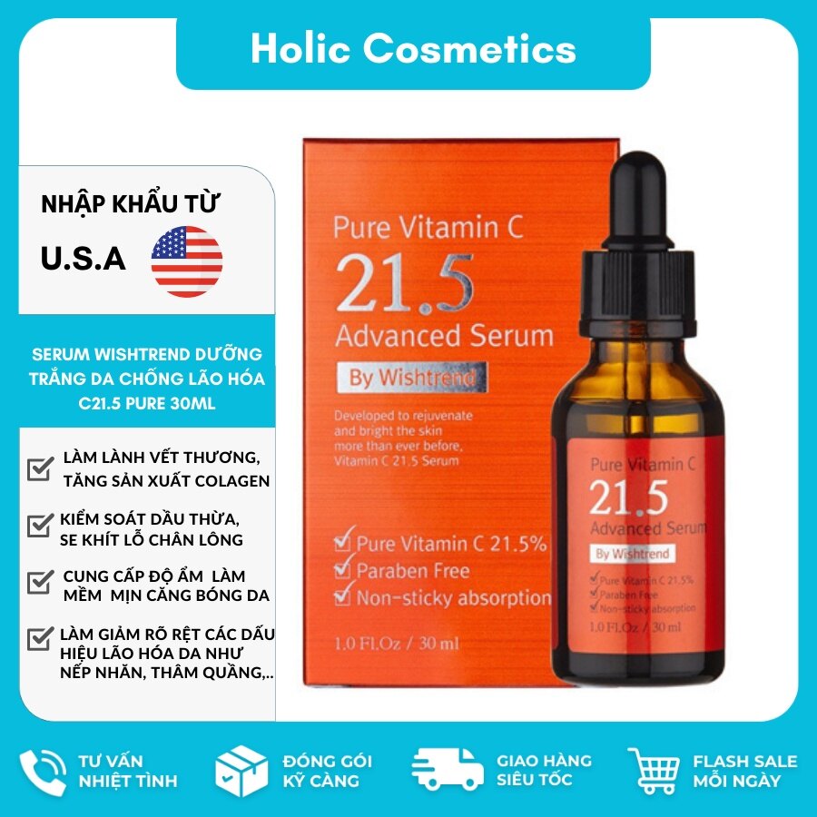(Sẵn) Serum Wishtrend Dưỡng Trắng Da Chống Lão Hóa C21.5 Pure 30ml