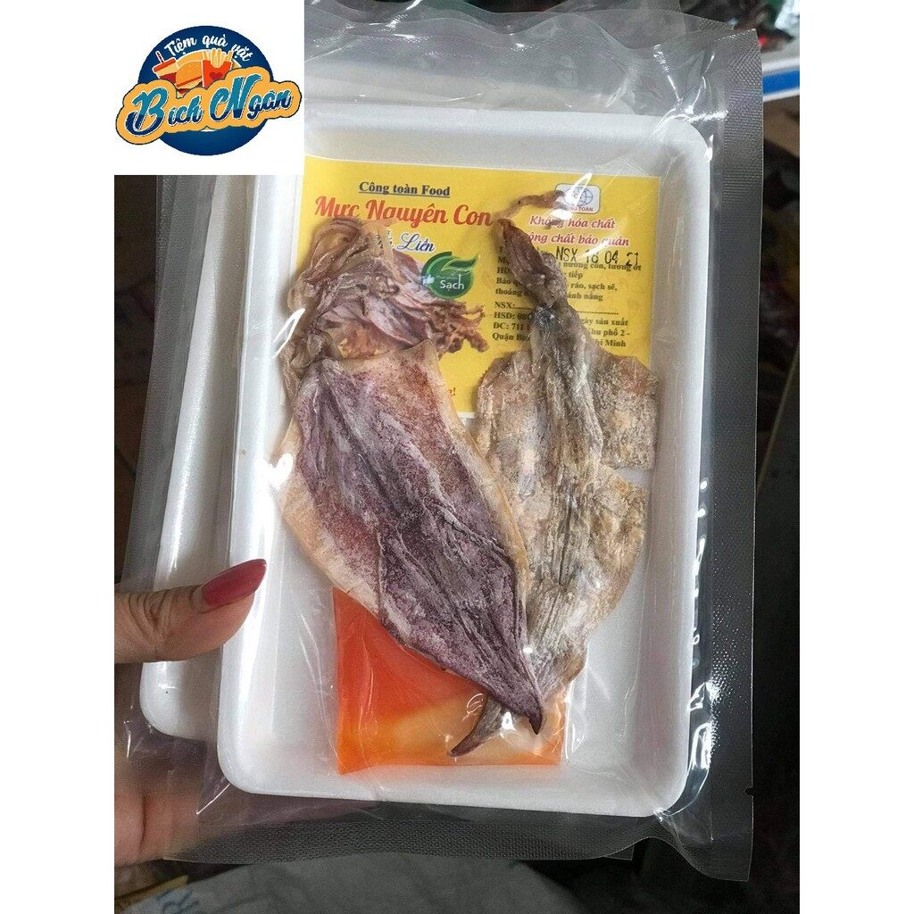Khay 2 Con Mực Câu Nướng Sẵn, Ăn Liền, Kèm Tương Ớt