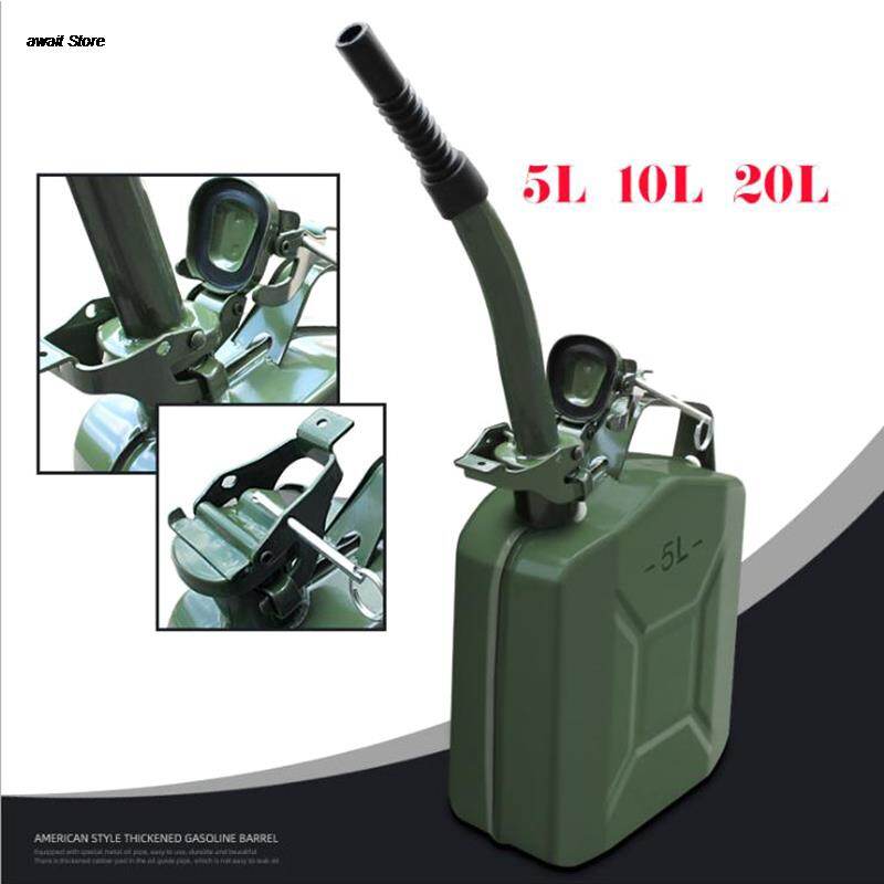 Bình chứa nhiên liệu bình chứa jerry 5/10/20 lít bình rót bằng cao su kim loại vòi phun linh hoạt bịt kín xăng 38cm gioăng moto