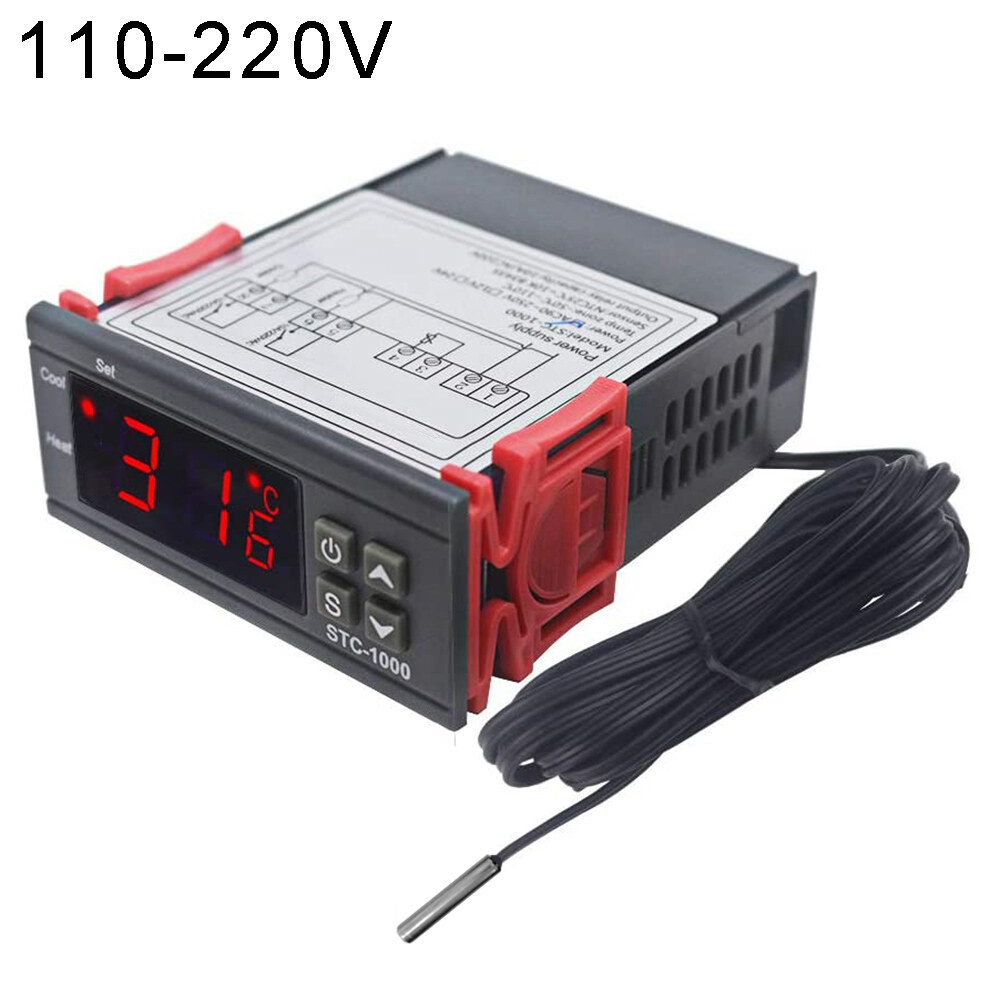 Houpse bộ điều khiển nhiệt độ kỹ thuật số stc-1000 bộ điều nhiệt cảm biến chống nước bộ điều khiển nhiệt độ led làm nóng rơ le lồng ấp 110-220v