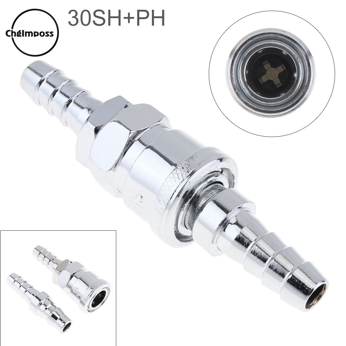 ChgImposs Cái/bộ Chiếc/Bộ TL-S12 Đầu Nối Nhanh Áp Suất Cao Bằng Thép Tốc Độ Cao 20SH/30SH/40SH + PH, Với Giao Diện Kép Và Khóa Kính Thiên Văn Cho Máy Nén Khí
