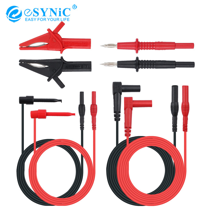 ESYNIC Đồng Hồ Vạn Năng 8 Cái Dây Dẫn Thử Nghiệm Bộ Đầu Dò Kiểm Tra Độ Bền Cao Kẹp Cá Sấu ProfessionalCAT III 1000V 10A