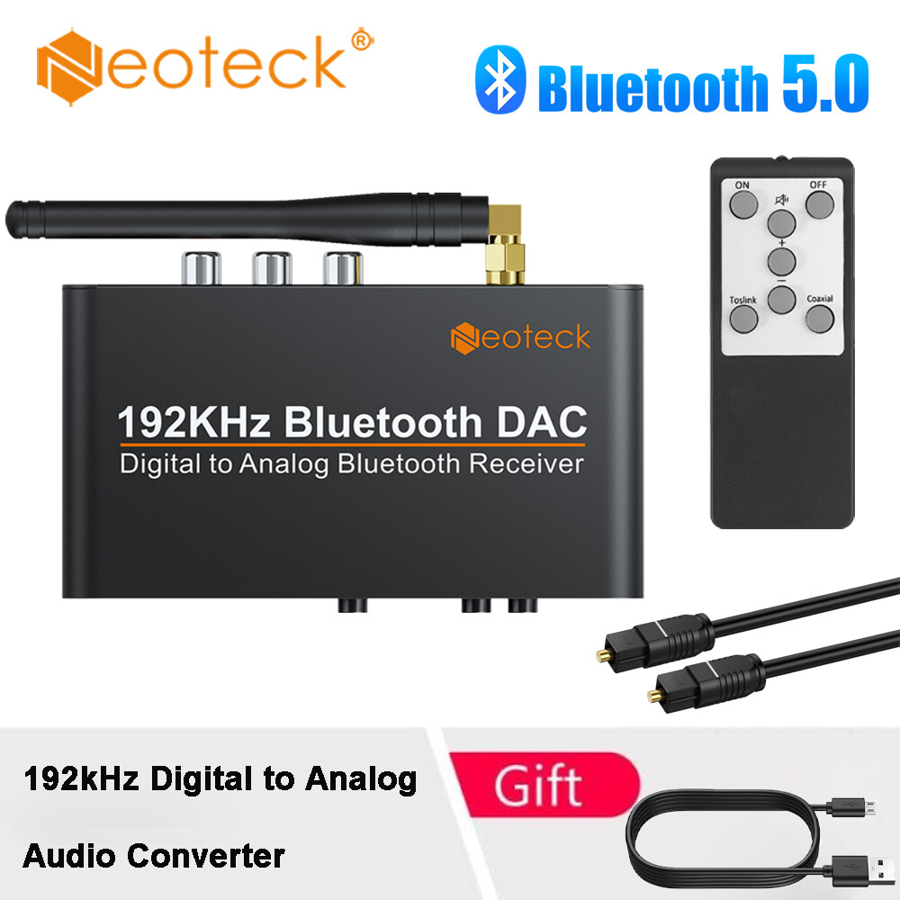 Neoteck 192Khz Bluetooth DAC Với Điều Khiển Từ Xa Tích Hợp Bluetooth V5.0 Receiver Hỗ Trợ APT-X AAC SBC DAC Chuyển Đổi