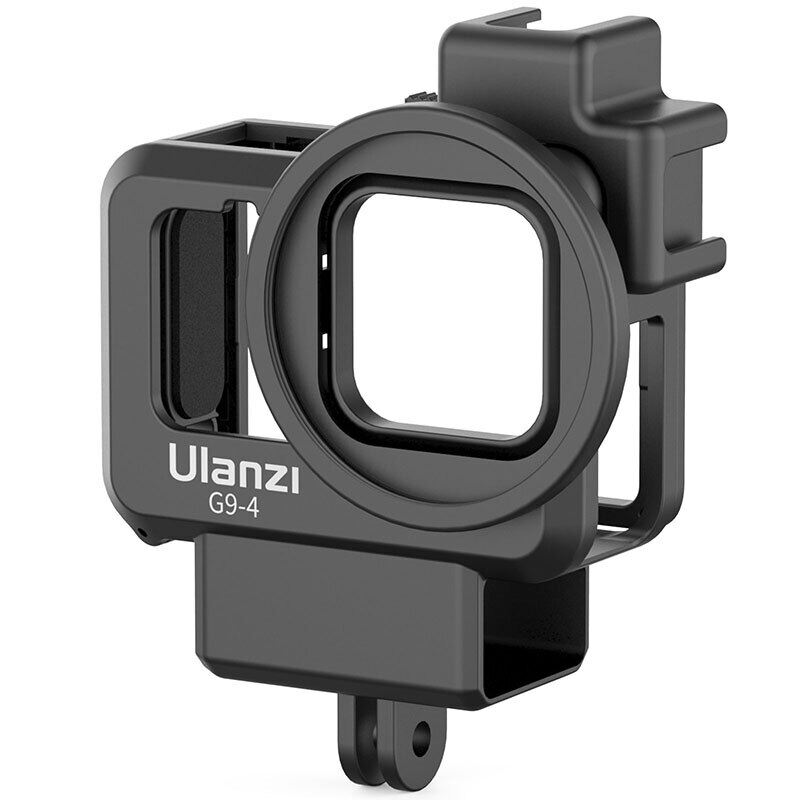 G9-4 Cho GoPro 11 10 9 Anh Hùng Nhựa Màu Đen Vlog Trường Hợp Lồng Vỏ bảo vệ 52Mm Ngàm chuyển đổi Kính lọc Lạnh Cho Microphone