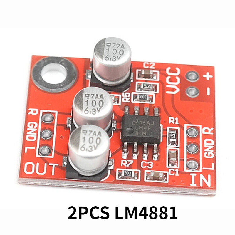 2 Chiếc Bo Mạch Khuếch Đại Tai Nghe LM4881 Bộ Khuếch Đại Tiền Khuếch Đại Âm Thanh Mini 2.7-5.5V 25*2