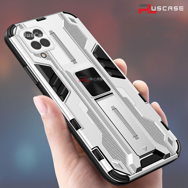 PlusCase cho Samsung Galaxy A22 4G Ốp lưng chống sốc Kickstand Armor Bảo vệ ống kính máy ảnh Nắp lưng cứng