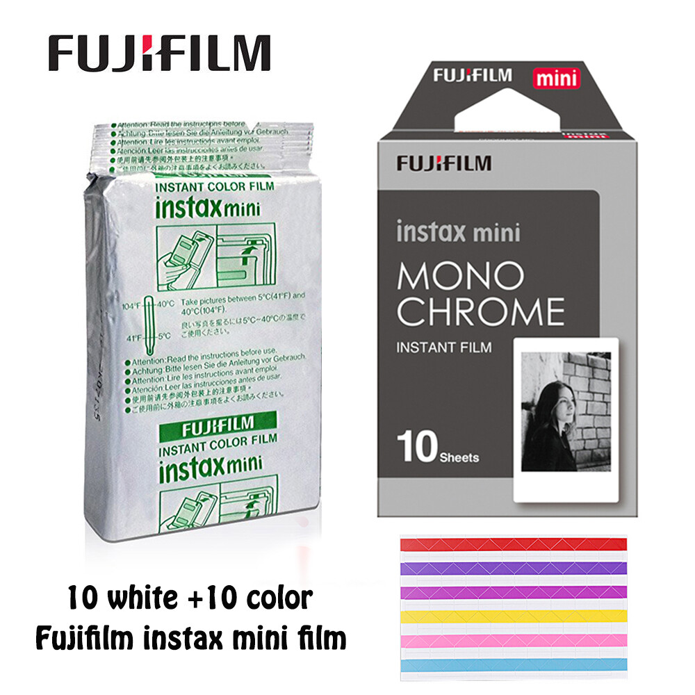 Fujifilm Instax Phim Mini Fillm Màu Trắng Trơn + Phim Đơn Sắc, Máy Ảnh Liplay Fujifilm Instax Mini 11 7S 8 9 SP-1 Mini Link SP-2 Máy In Điện Thoại Thông Minh
