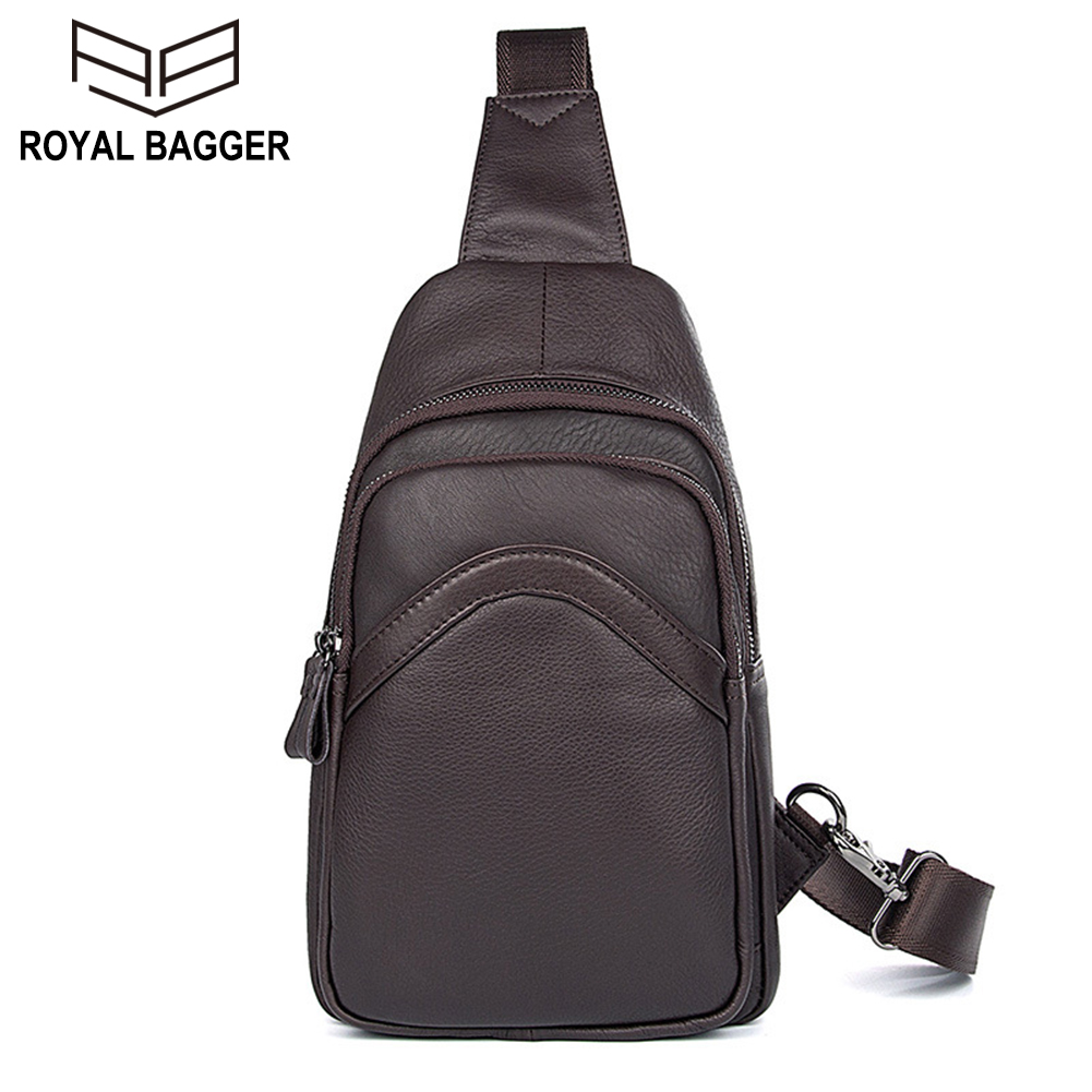 Royal Bagger Túi Đeo Ngực Nam Túi Đeo Vai Da Bò Thật Nhập Khẩu Ý Túi Đeo Chéo Nam Thời Trang Thường Ngày