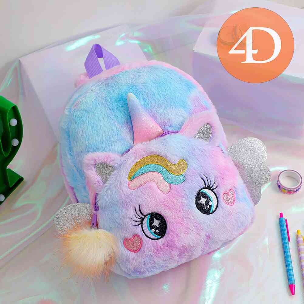 Ba lô vải nhung hoạt hình ba lô ngựa pony dễ thương đáng yêu ba lô cho trẻ em ba lô trẻ em cặp đi học cho bé gái mẫu giáo