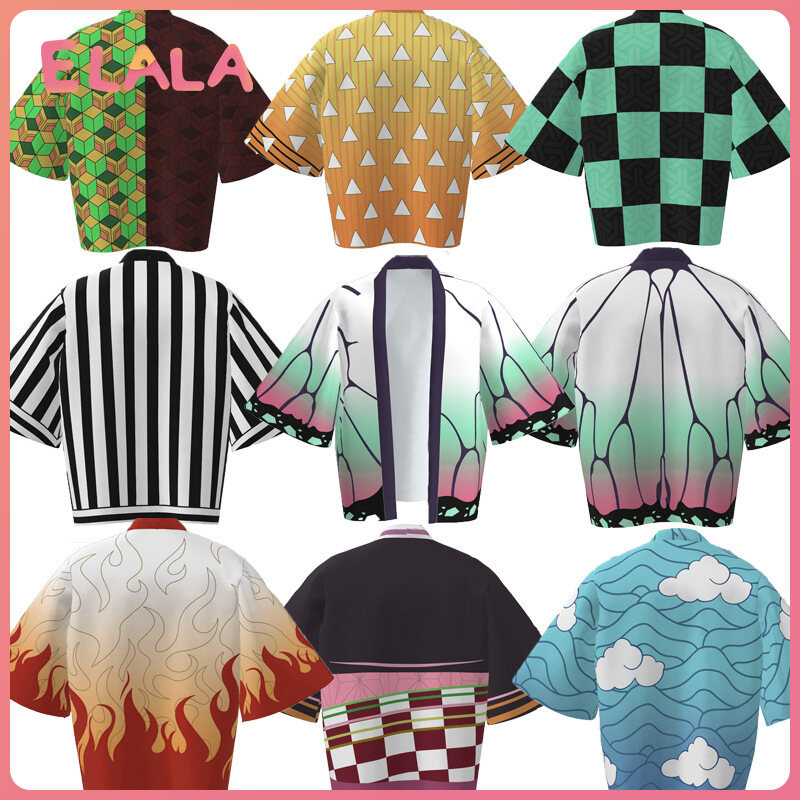 Demon Slayer Của Lưỡi, Áo Khoác Kimono Haori Anime Kuromon Tanjiro Bộ, Áo Choàng Tắm Đồ Ngủ Áo Choàng Hai Chiều