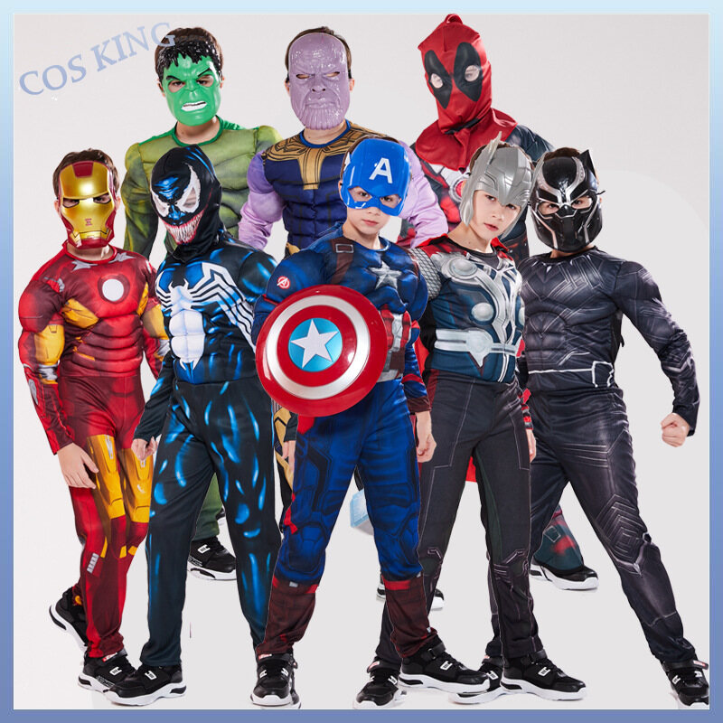 Phi hành gia cơ bắp siêu anh hùng captain america spider man hulk avengers iron man thor trang phục cosplay cho trẻ em trẻ em cậu bé